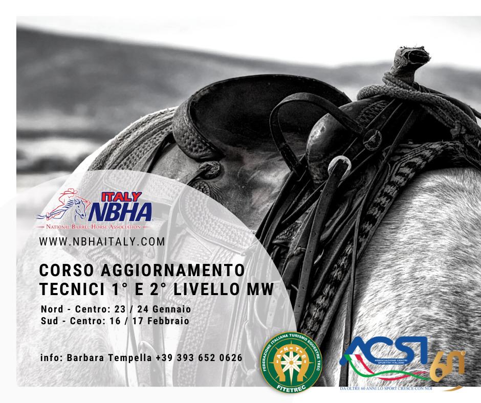 Corso di Aggiornamento Tecnici Monta Western 1° e 2° Livello 2023